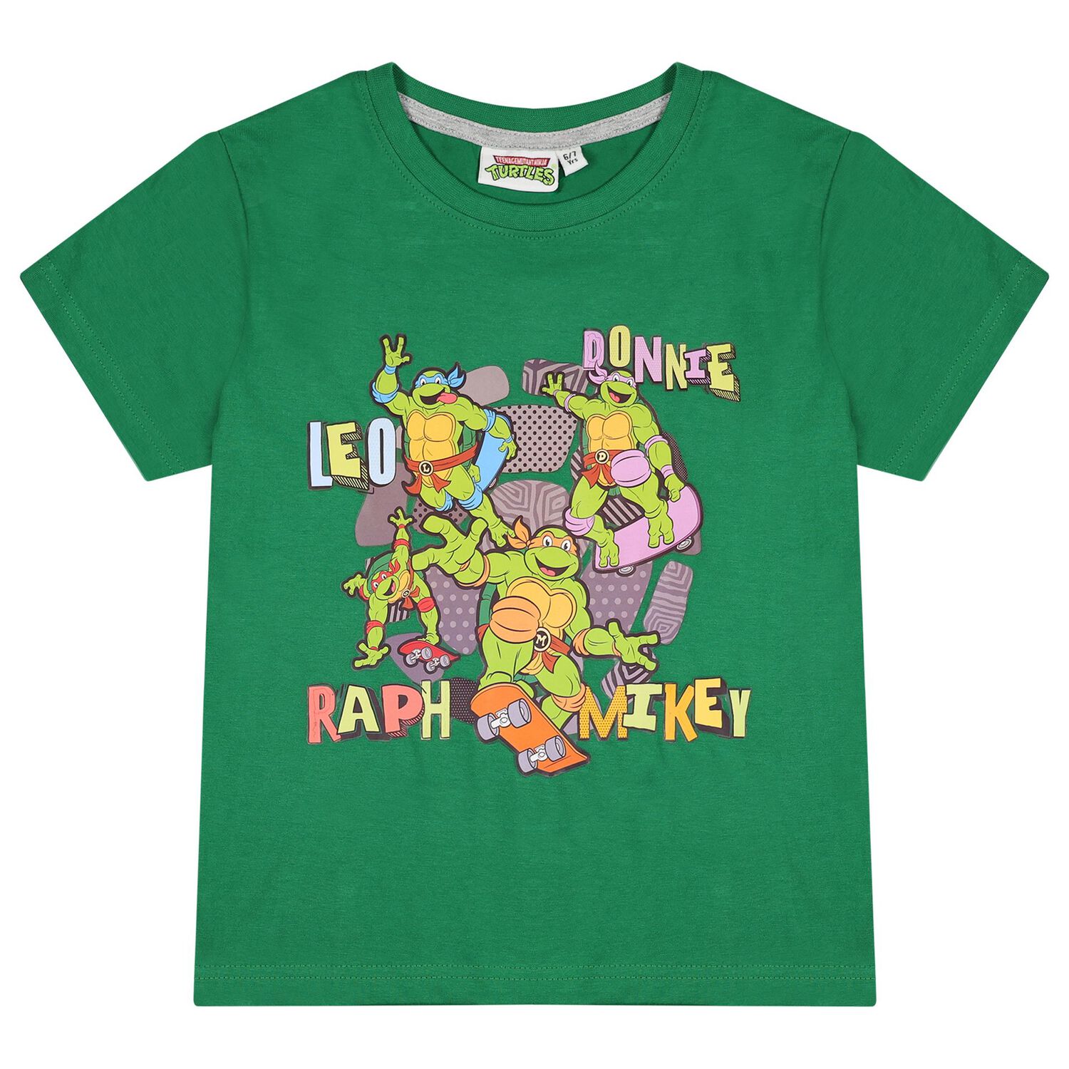 Boys Green & Grey Ninja Turtles Pyjamas, 1, hi-res
