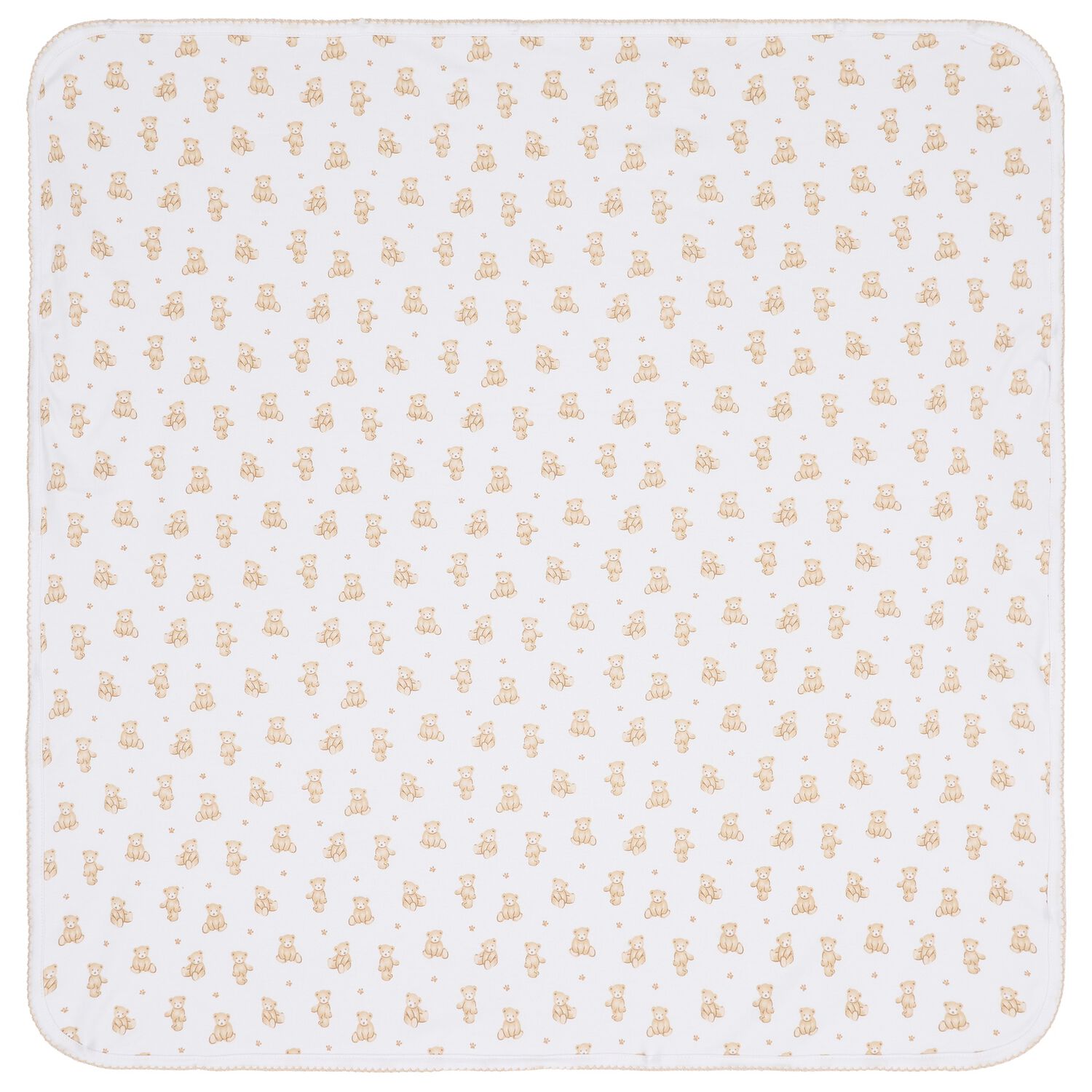 White & Beige Teddy Bear Time Baby Blanket, 1, hi-res image number null