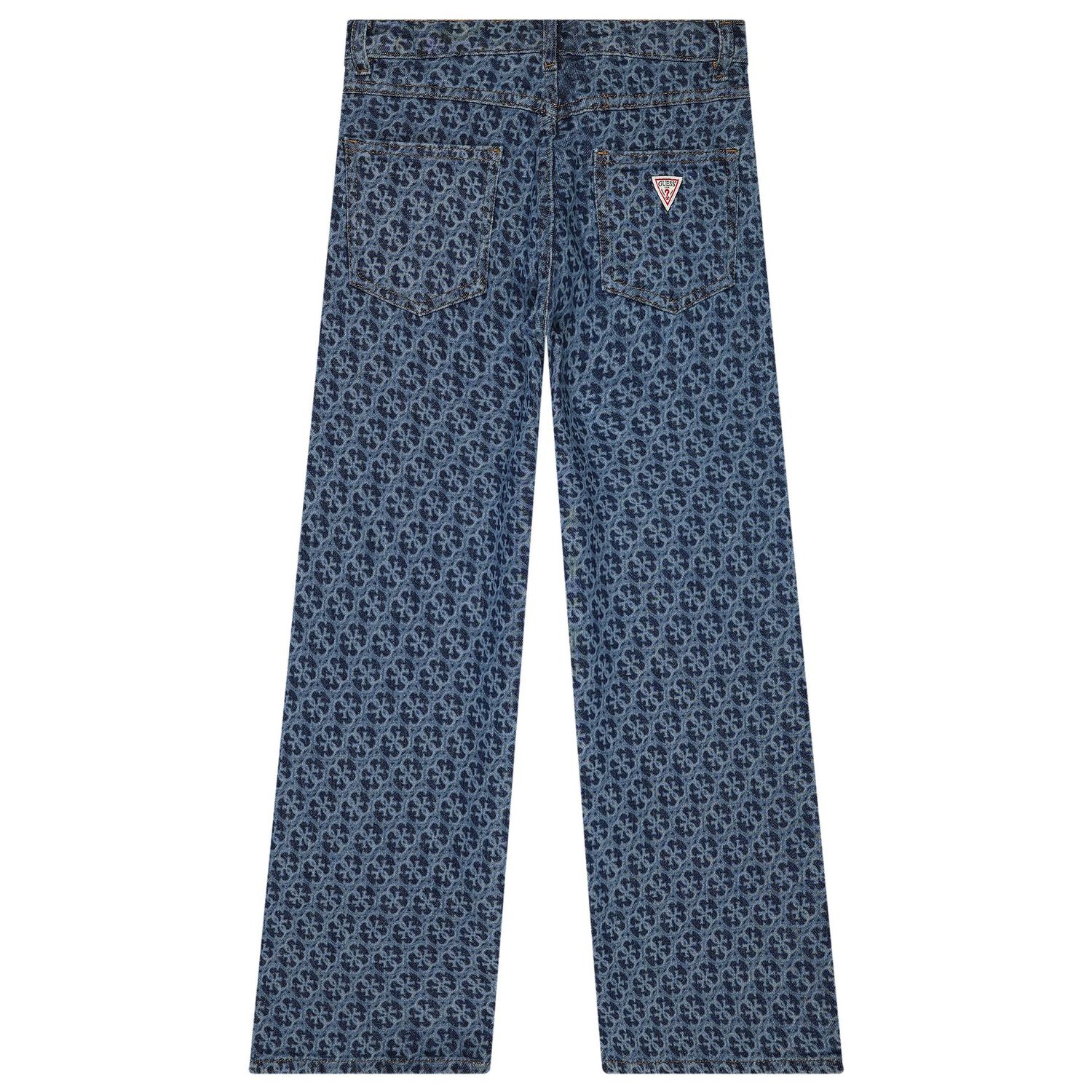 Girls Blue Logo Denim Jeans, 1, hi-res