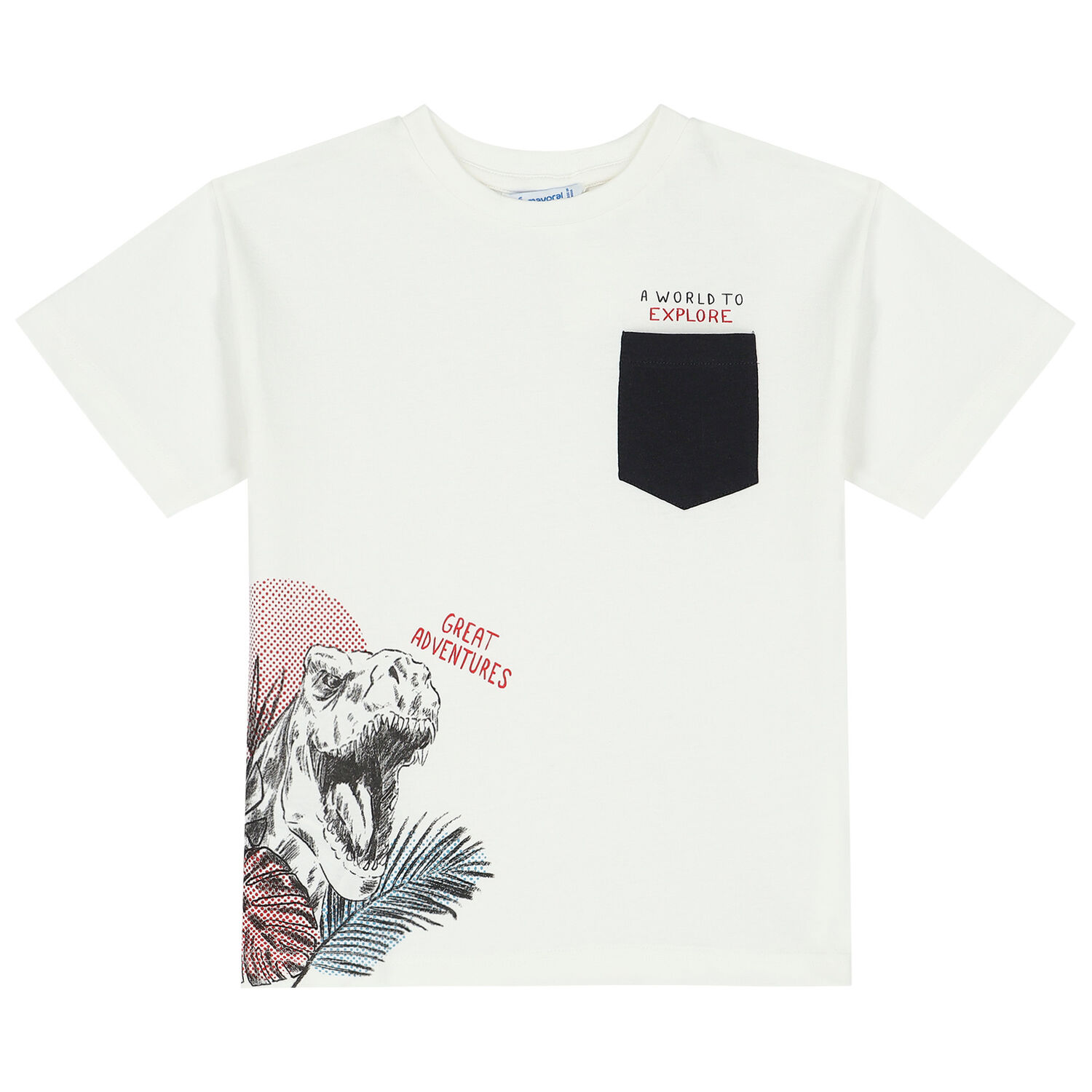 Boys Ivory Dinosaur T-Shirt, 1, hi-res