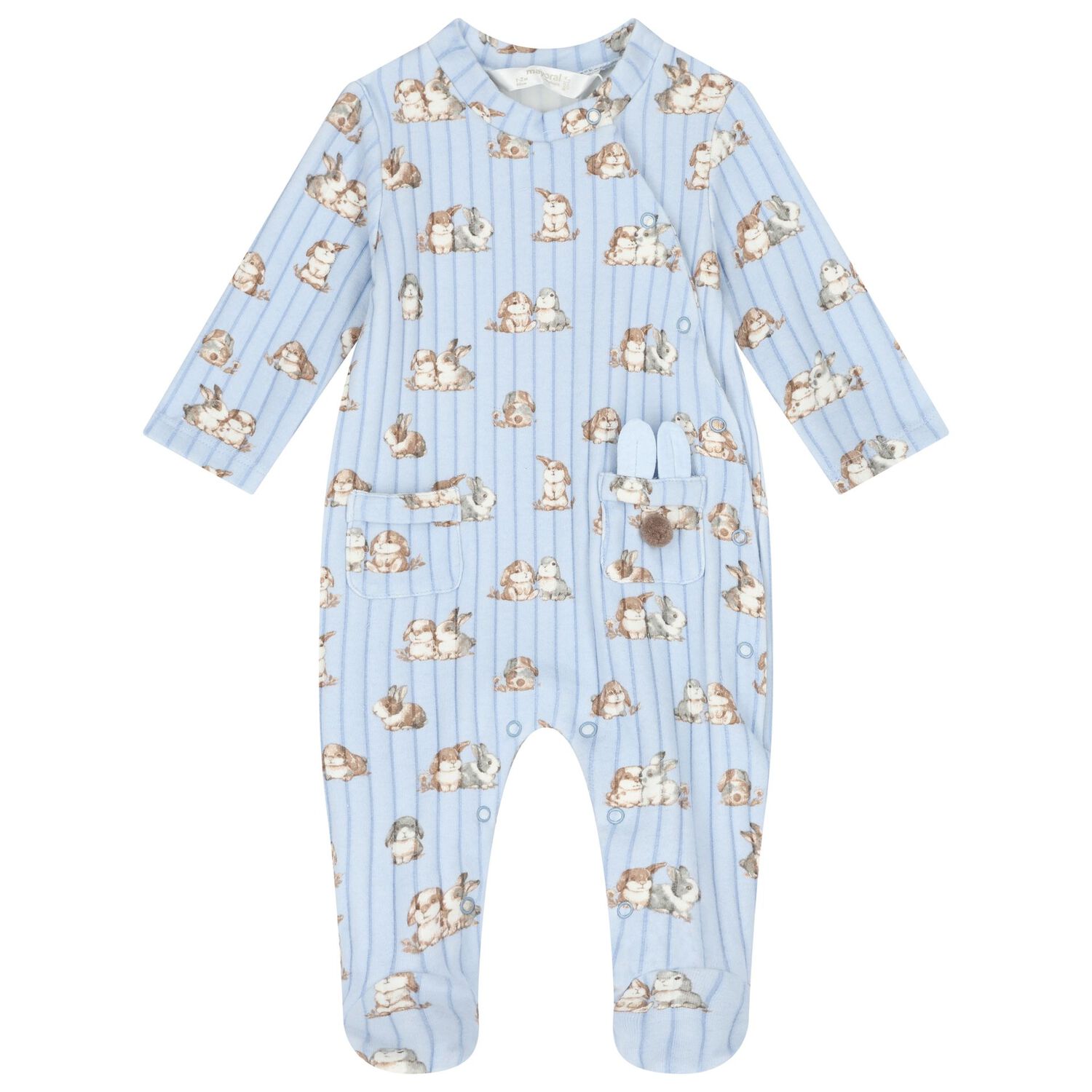 Baby Boys Blue Bunny Babygrow Set, 2, hi-res image number null