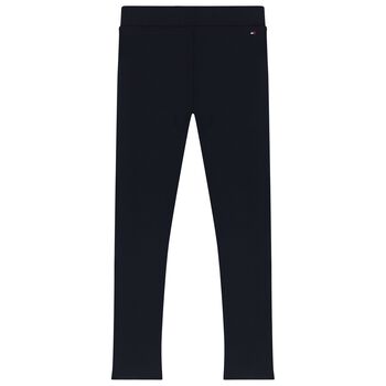 Gilrs Navy Blue Logo Leggings