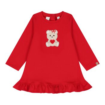 Baby Girls Red Teddy Bear Dress