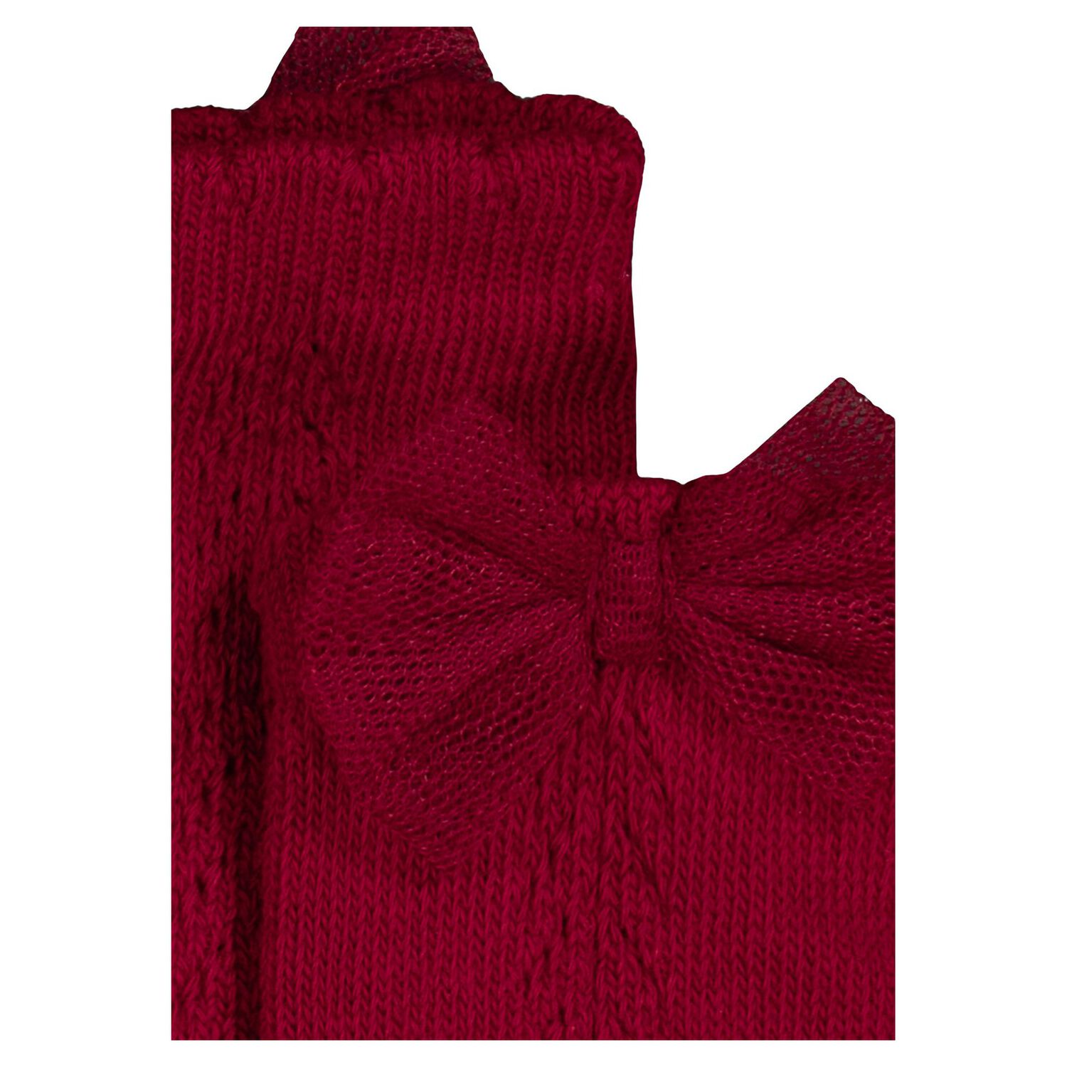 Younger Girls Red Bow Knitted Socks, 3, hi-res
