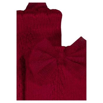 Younger Girls Red Bow Knitted Socks