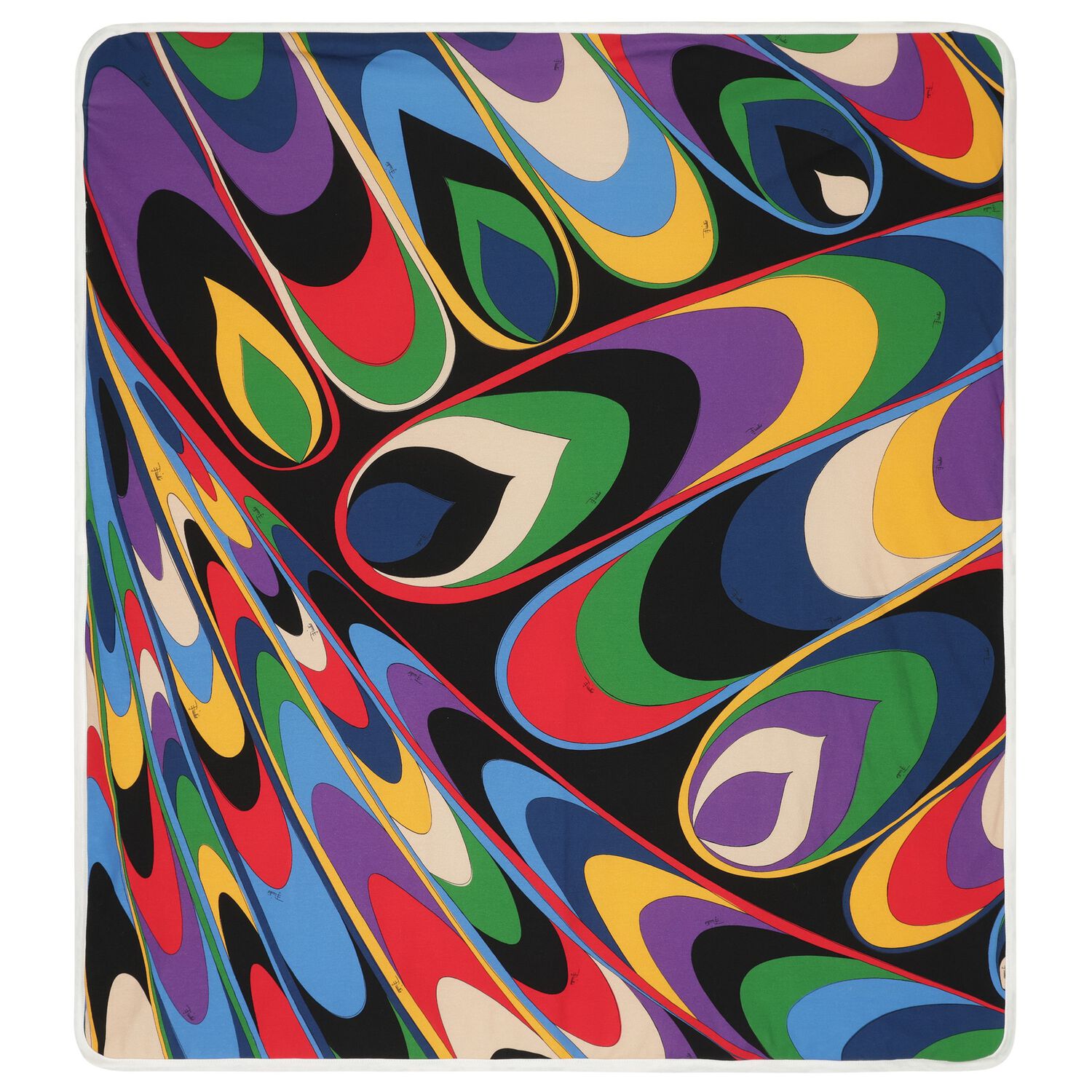 Baby Girls Black & Purple Onde Blanket, 1, hi-res