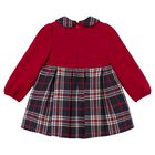 Younger Girls Red & Navy Blue Tartan Dress, 2, hi-res