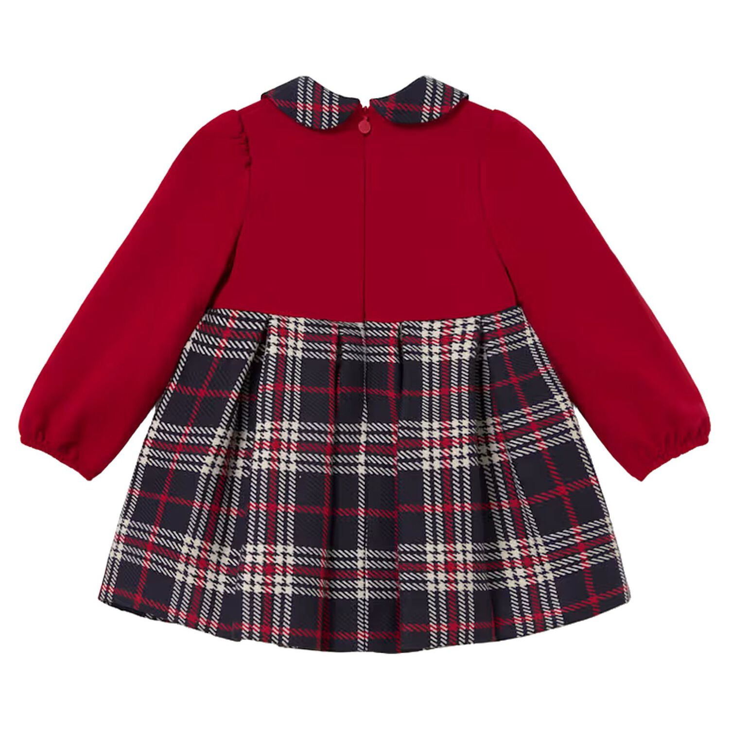 Younger Girls Red & Navy Blue Tartan Dress, 2, hi-res