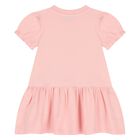 Younger Girls Pink Teddy Bear Logo Dress, 4, hi-res