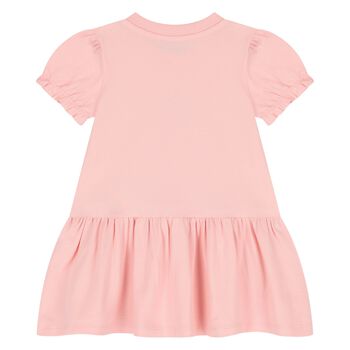 Younger Girls Pink Teddy Bear Logo Dress