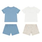 Baby Boys White & Blue Shorts Set ( 2-Pack ) , 1, hi-res