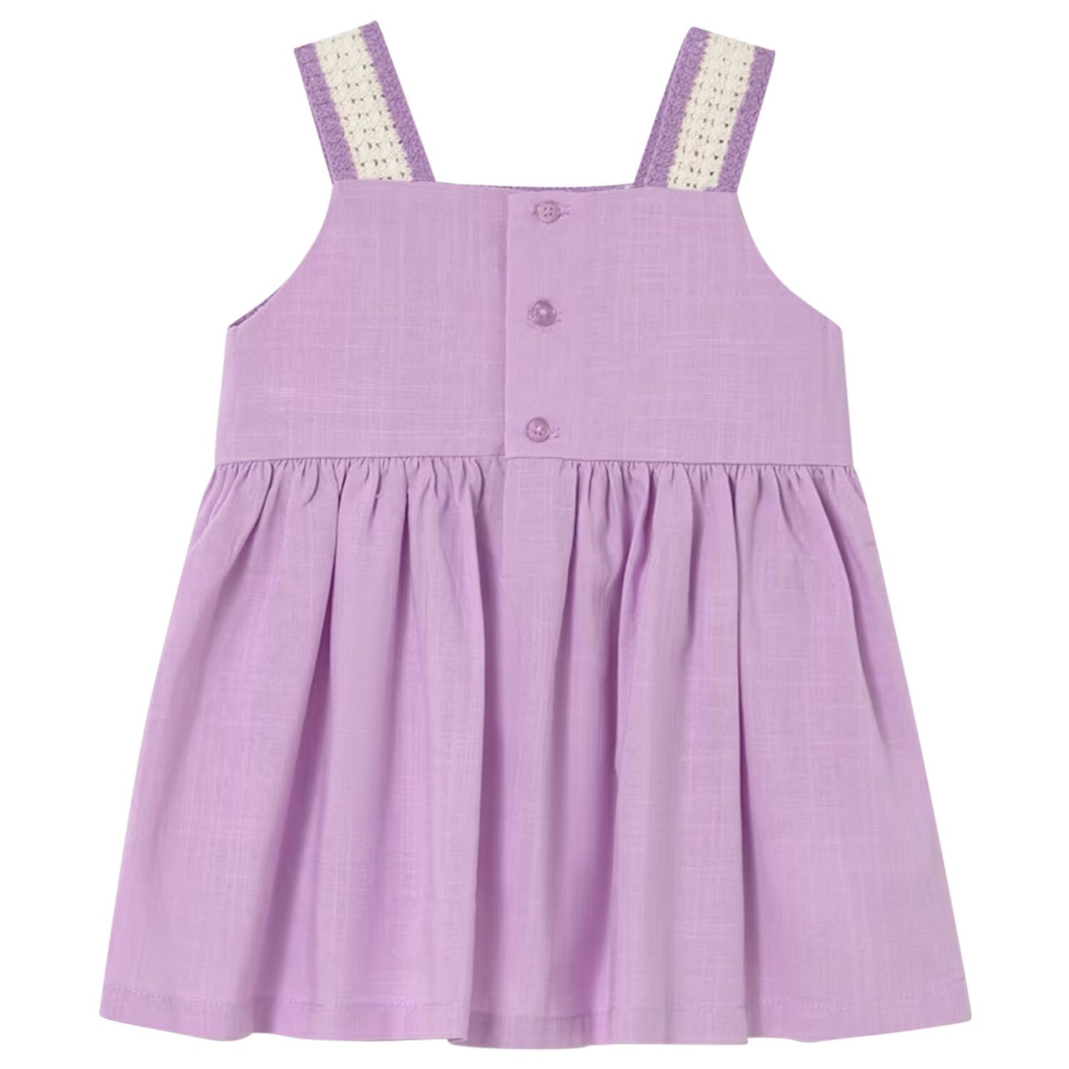Younger Girls Lilac & Ivory Flower Dress, 1, hi-res