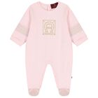 Baby Girls Pink Logo Babygrow, 3, hi-res