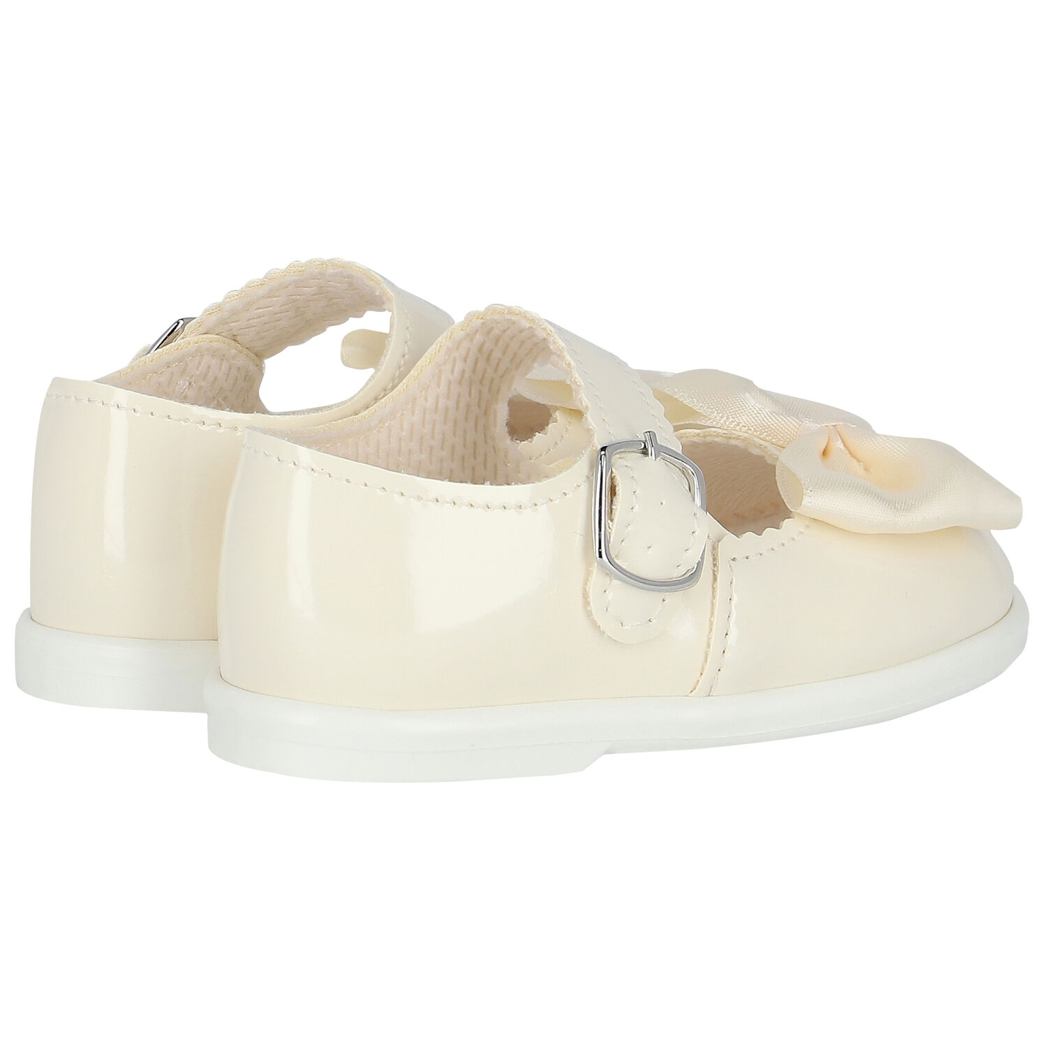 Baby Girls Ivory Leather Pre Walker Shoes, 2, hi-res image number null