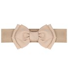 Baby Girls Beige Bow Headband, 1, hi-res