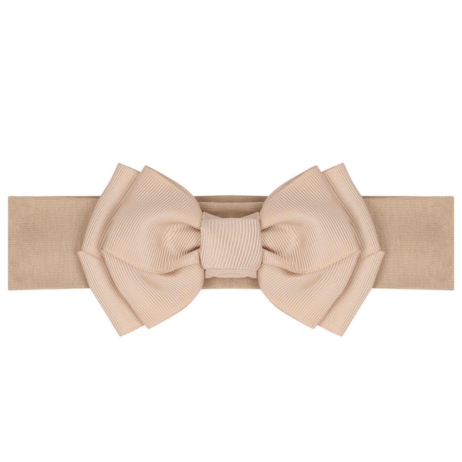 Baby Girls Beige Bow Headband, 1, hi-res