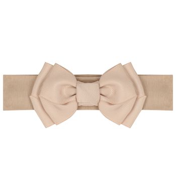 Baby Girls Beige Bow Headband