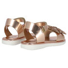 Girls Rose Gold Diamante Bow Sandals, 1, hi-res