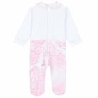 White & Pink Geo Map Babygrow, 1, hi-res