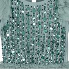 Girls Green Embellished Sequin Tulle Dress, 1, hi-res