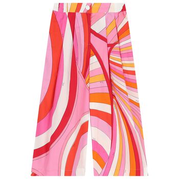 Girls Pink & Orange Onde Trousers
