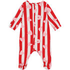 Baby Girls White & Red Striped Babygrow, 1, hi-res