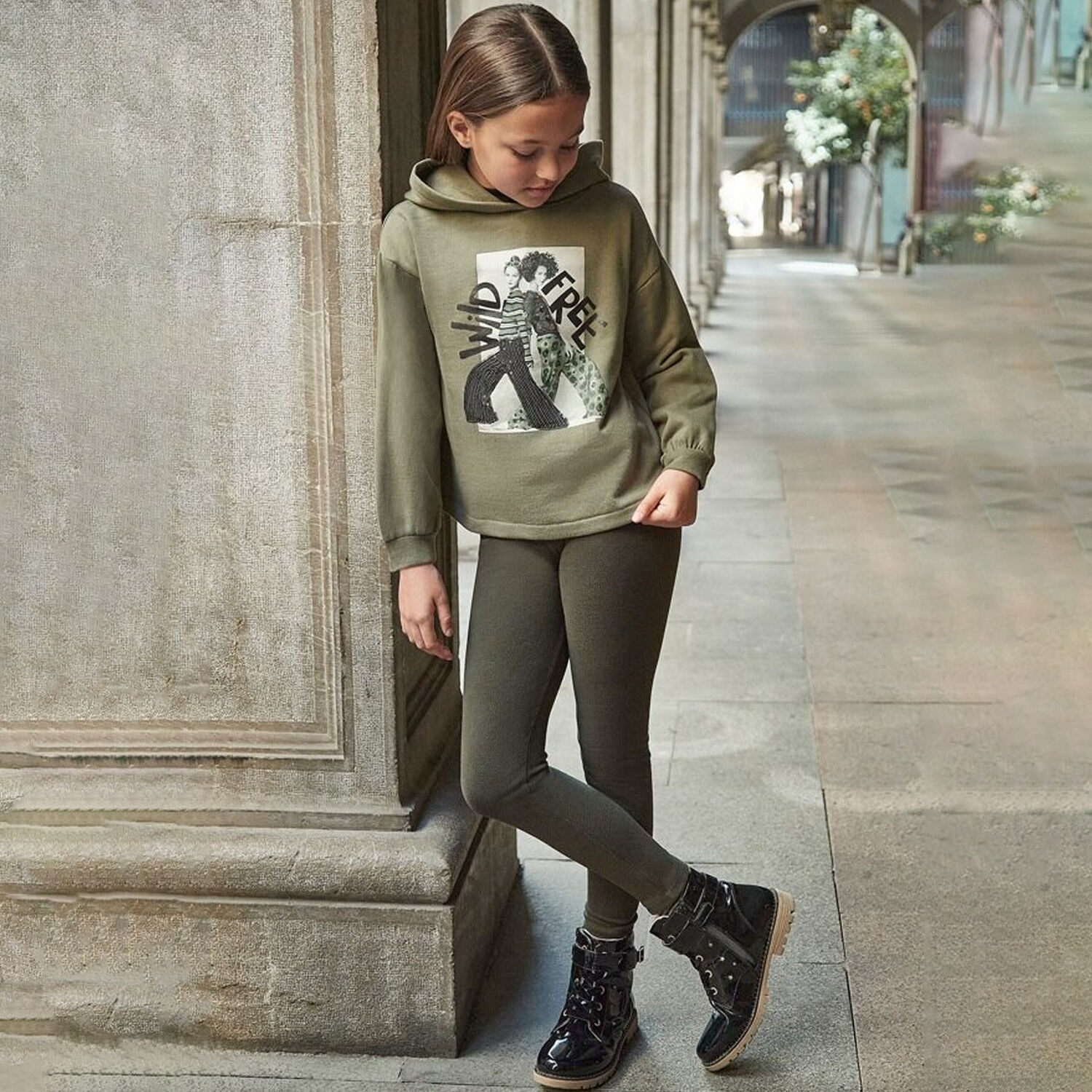 Girls Green Leggings Set, 1, hi-res image number null