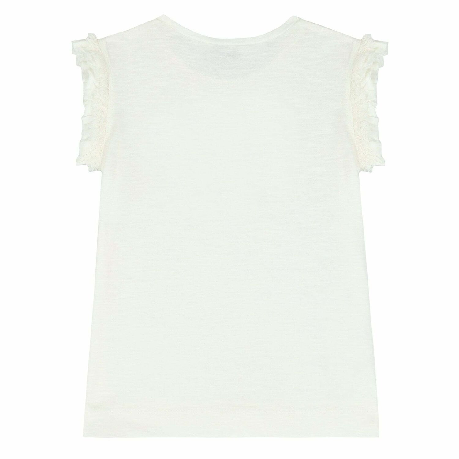 Girls Ivory Flower T-Shirt, 1, hi-res image number null