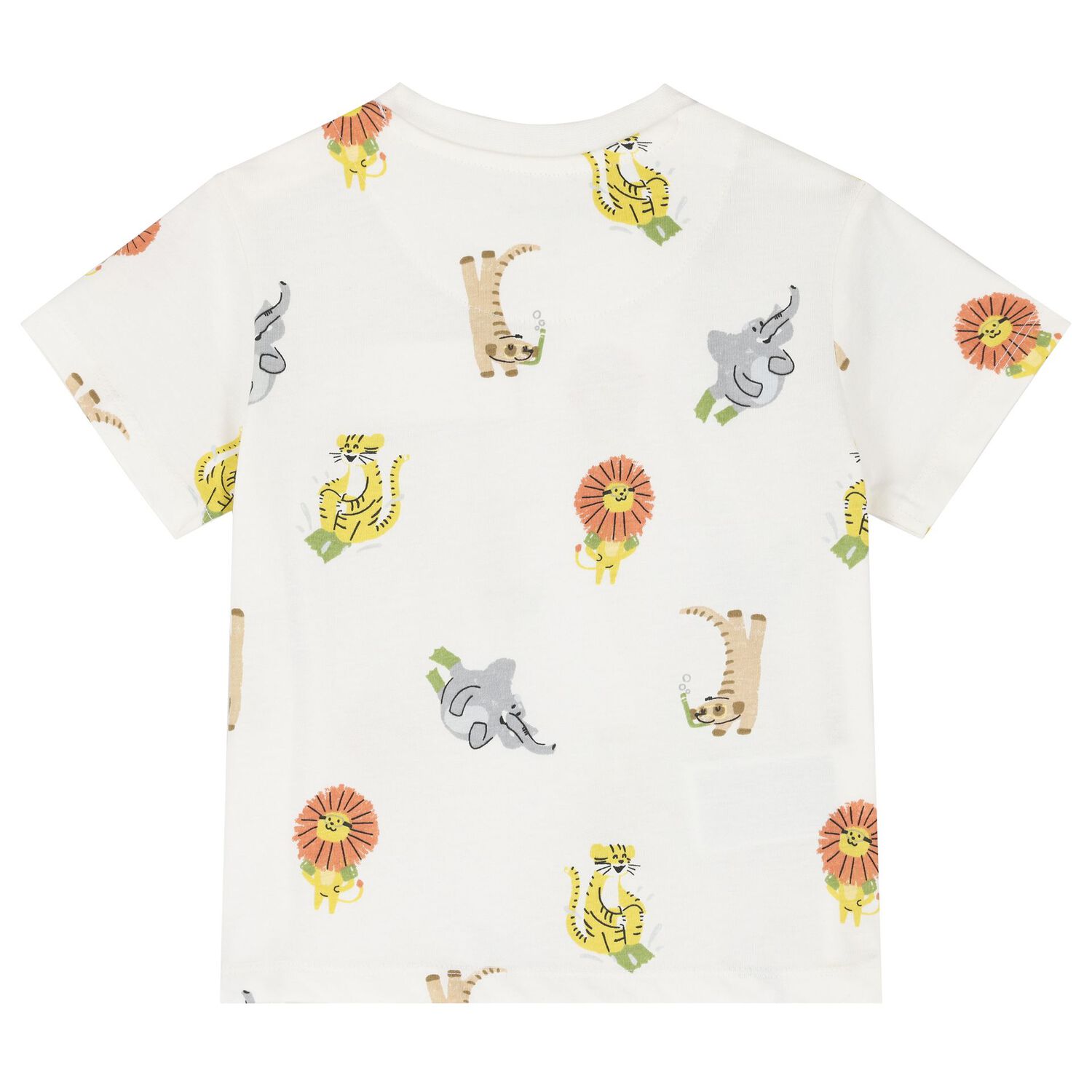 Younger Boys Ivory, Green & Yellow Shorts Set, 3, hi-res