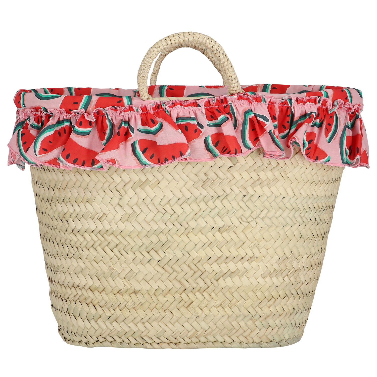 Girls Beige Straw Bag, 1, hi-res