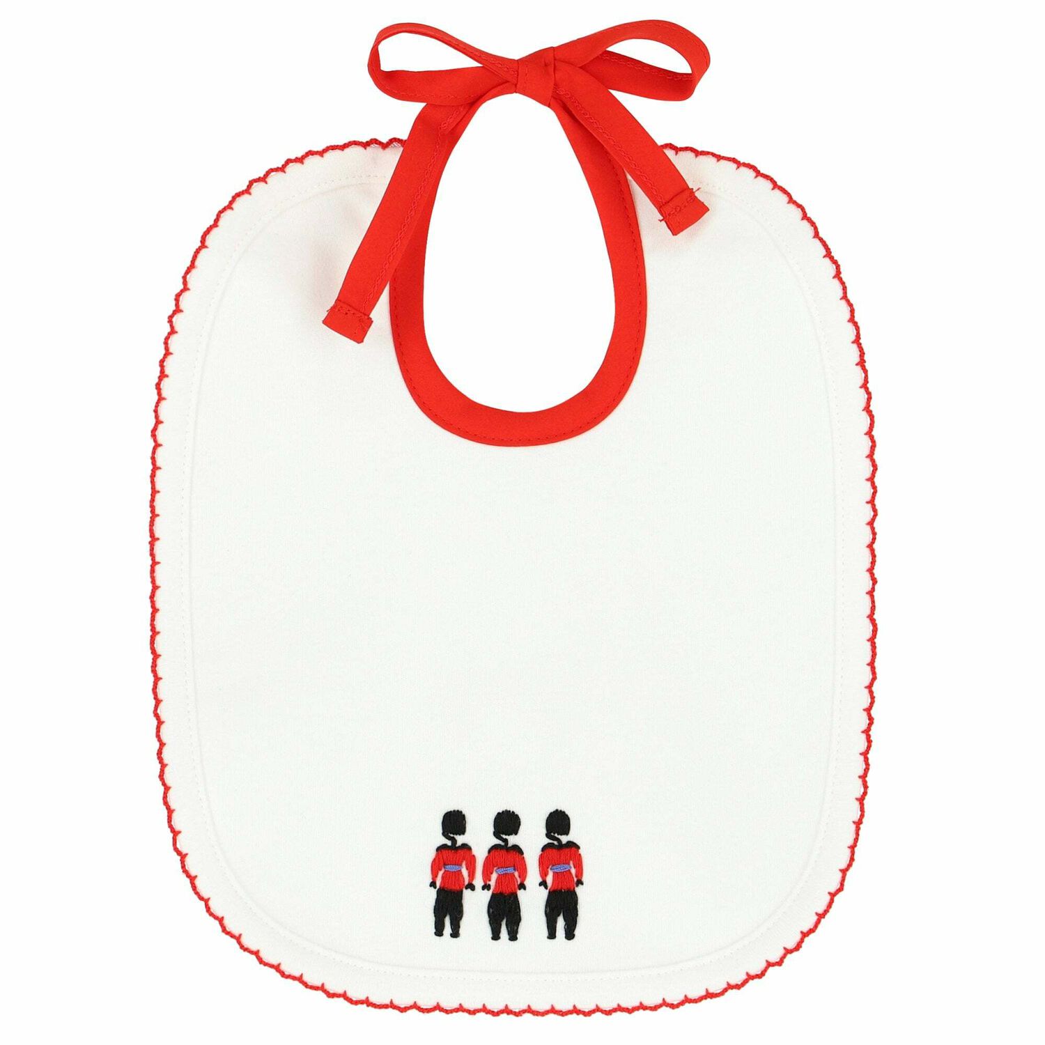 Baby White Embroidered Bib, 1, hi-res