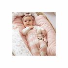 Girls Ivory & Pink Babygrows & Headband (2 Pack), 1, hi-res