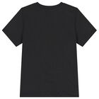 Boys Black Logo T-Shirt, 1, hi-res