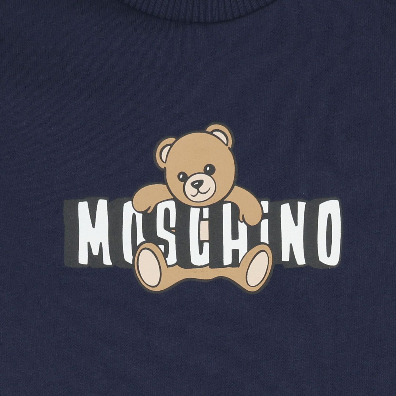 Navy Blue Teddy Bear Logo Babygrow, 3, hi-res
