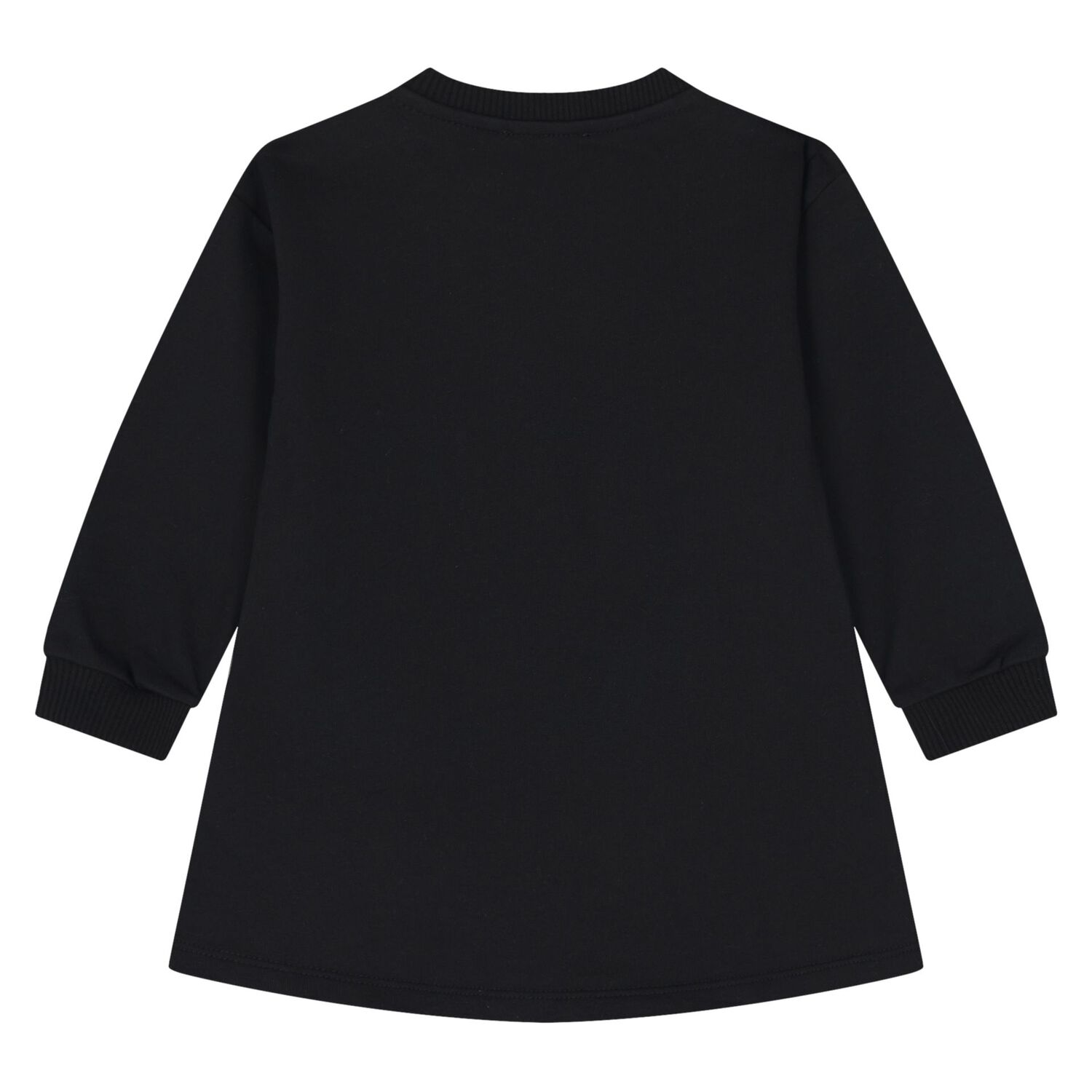Younger Girls Black Teddy Bear Logo Dress, 4, hi-res