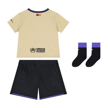 Younger Boys Beige & Black Barcelona Shorts Set