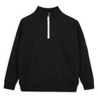 Boys Black Logo Sweatshirt, 1, hi-res