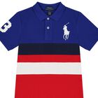 Boys Red & Blue Logo Polo Shirt, 1, hi-res