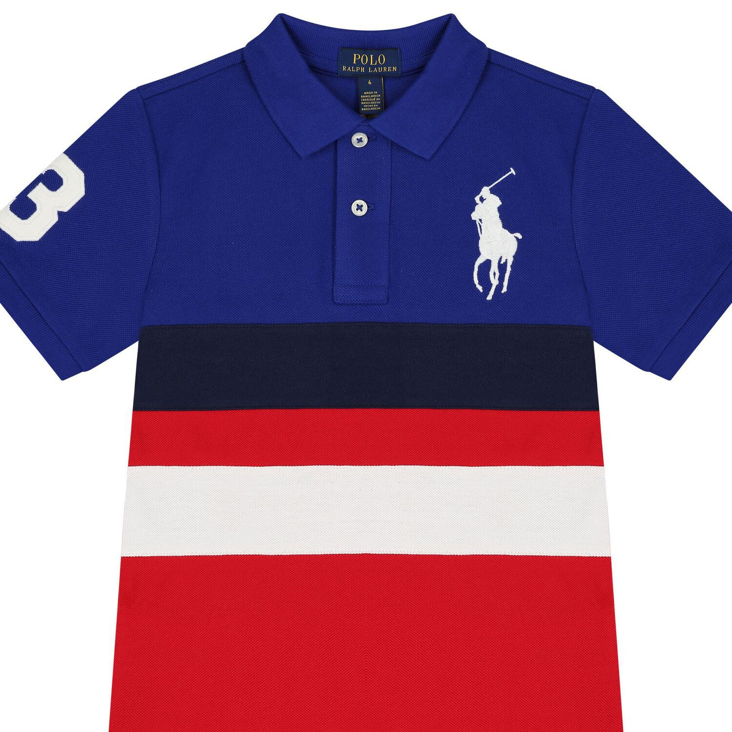 Boys Red & Blue Logo Polo Shirt, 1, hi-res