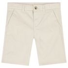 Boys Beige Chino Shorts, 4, hi-res