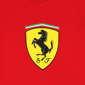 Boys Red Ferrari Logo T-Shirt
