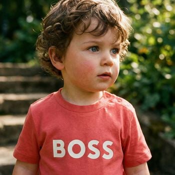 Younger Boys Mini Me Red Logo T-Shirt