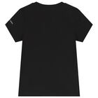 Girls Black Logo T-Shirt, 1, hi-res