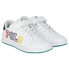 Boys White Logo Trainers, 1, hi-res