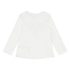 Girls White Logo Long Sleeve Top, 1, hi-res