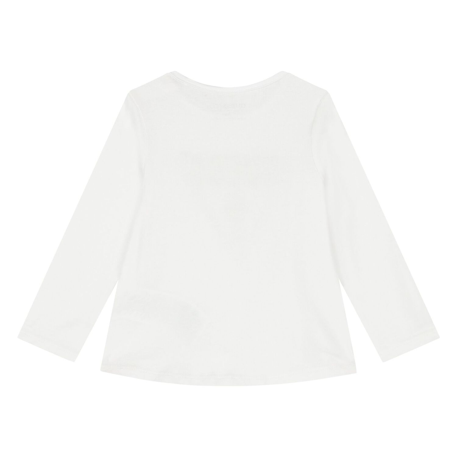 Girls White Logo Long Sleeve Top, 1, hi-res