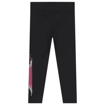 Girls Black Logo Leggings