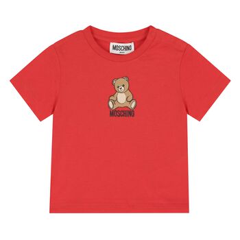 Younger Red Teddy Bear Logo T-Shirt