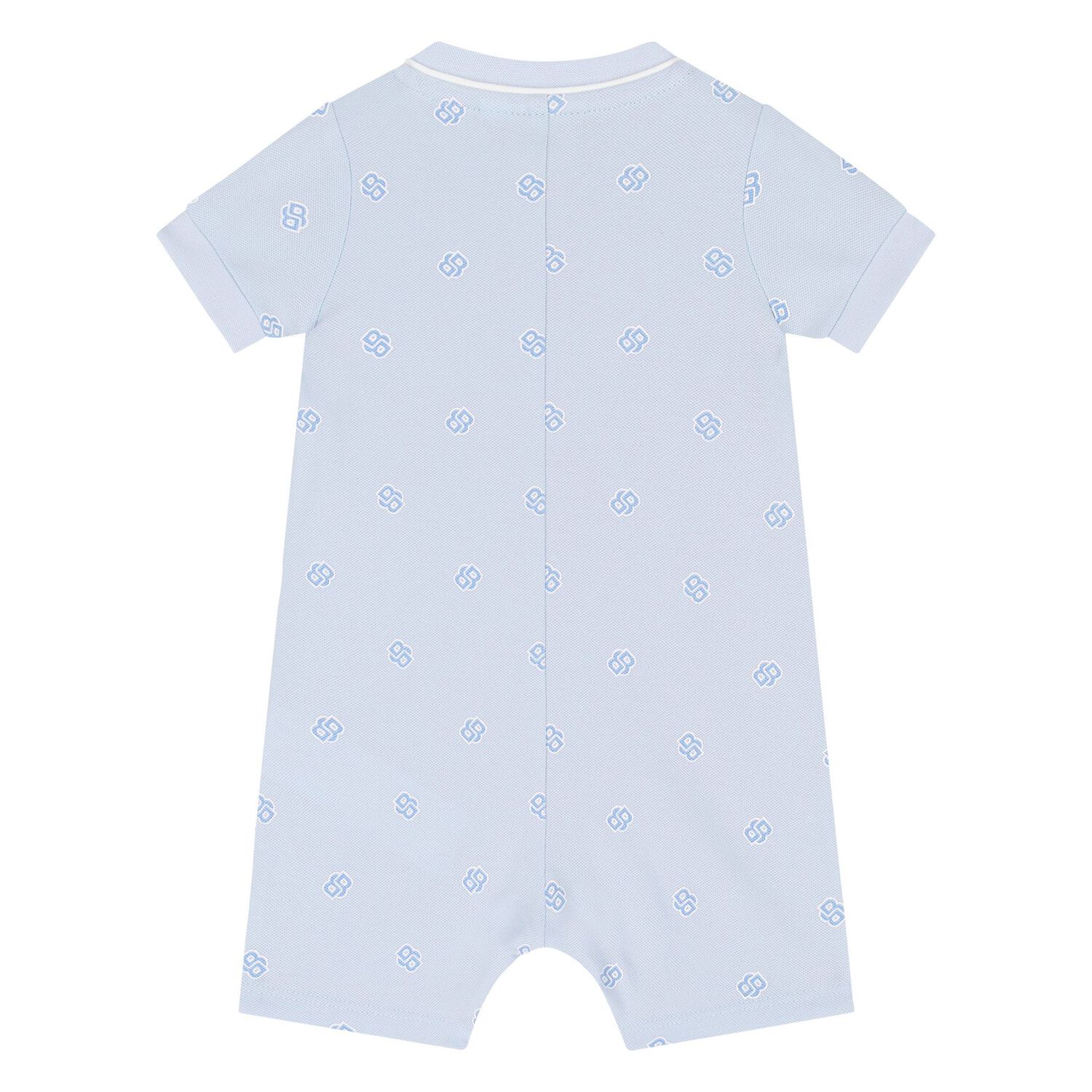Baby Boys Blue Logo Romper, 1, hi-res