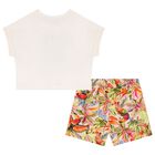 Girls Ivory Bird Shorts set, 1, hi-res